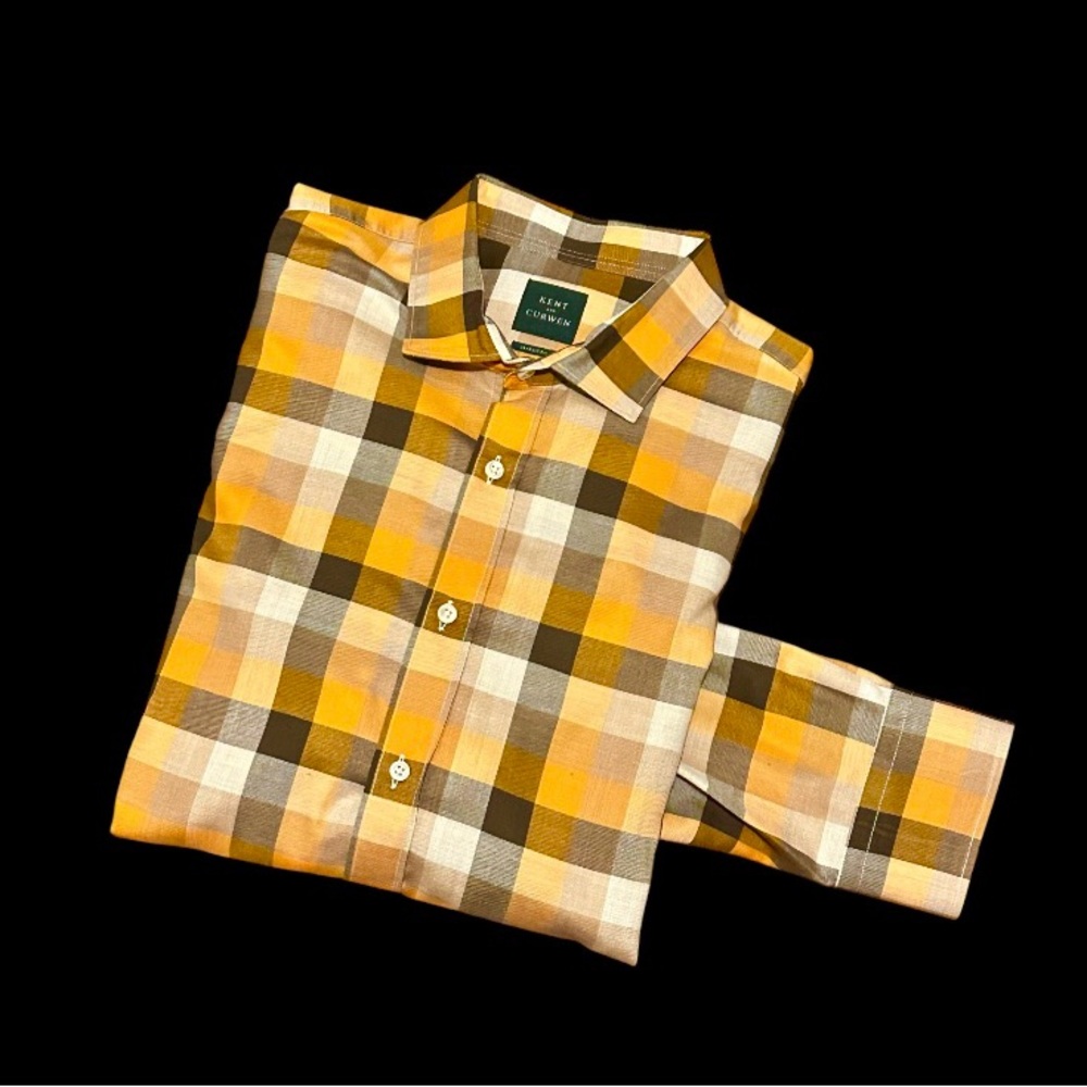 Kent and Curwen Men’s Long Sleeve Casual Plaid Shirt  XXL